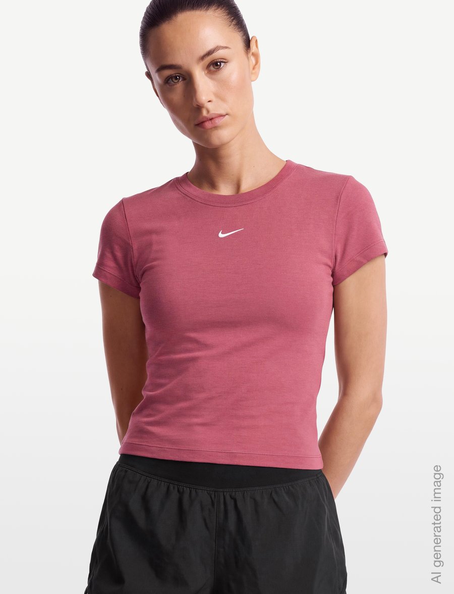 Nike - W NSW NK CHLL KNT MD CRP - t-shirts - pink smoke/sail - 3