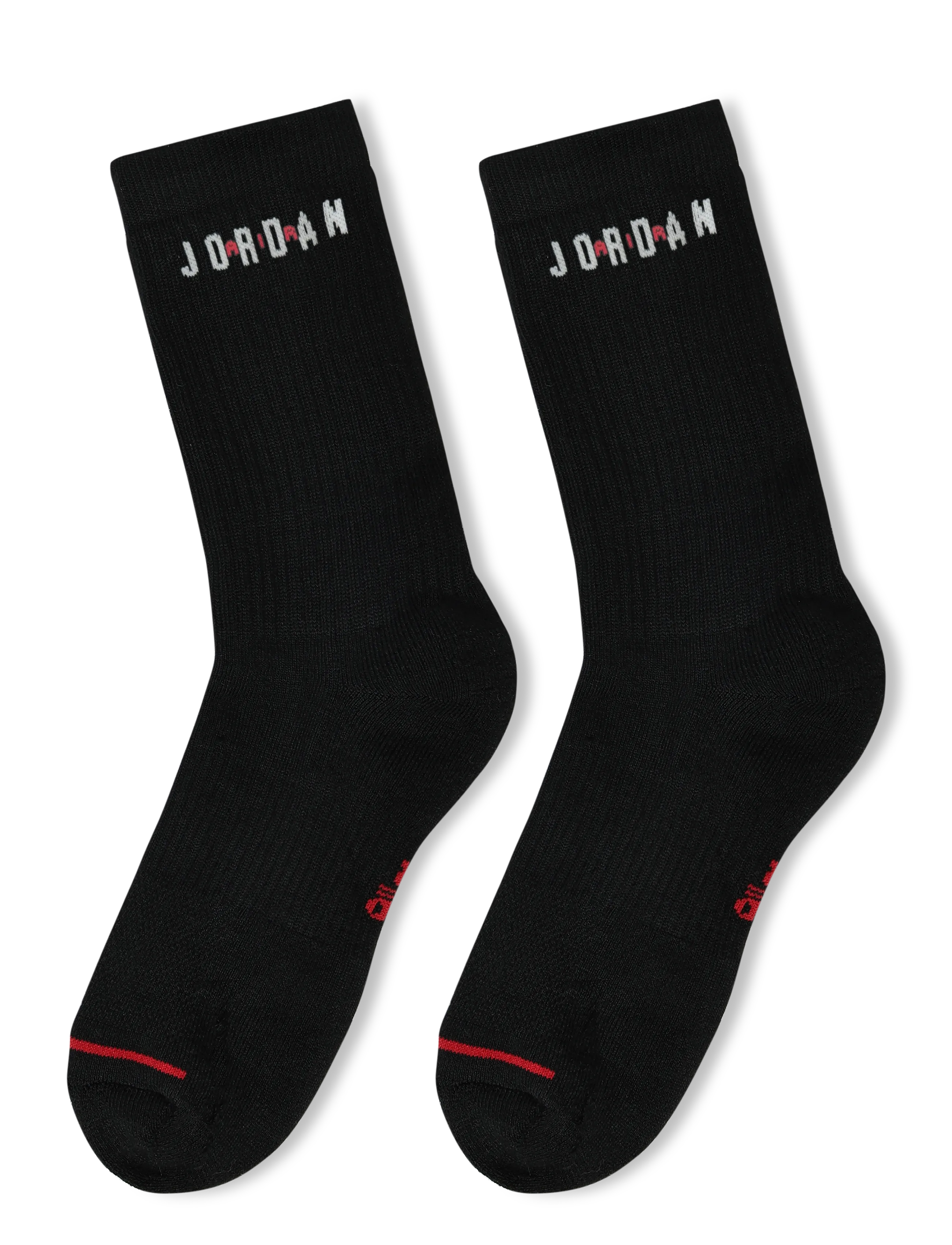 Nike - U J ED POLY CREW JOR 6PR - 144 - sport socks - black/gym red/white - 1