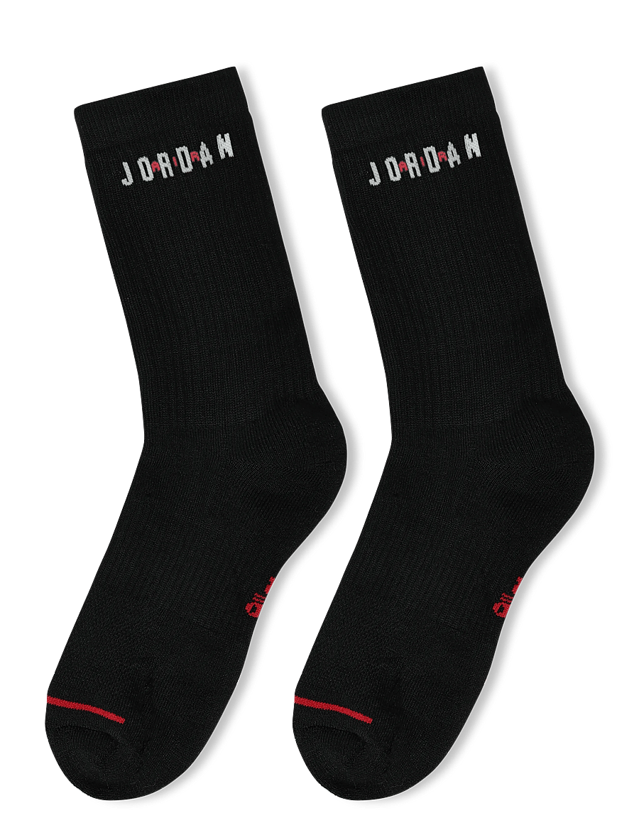 Nike - U J ED POLY CREW JOR 6PR - 144 - sport socks - black/gym red/white - 1