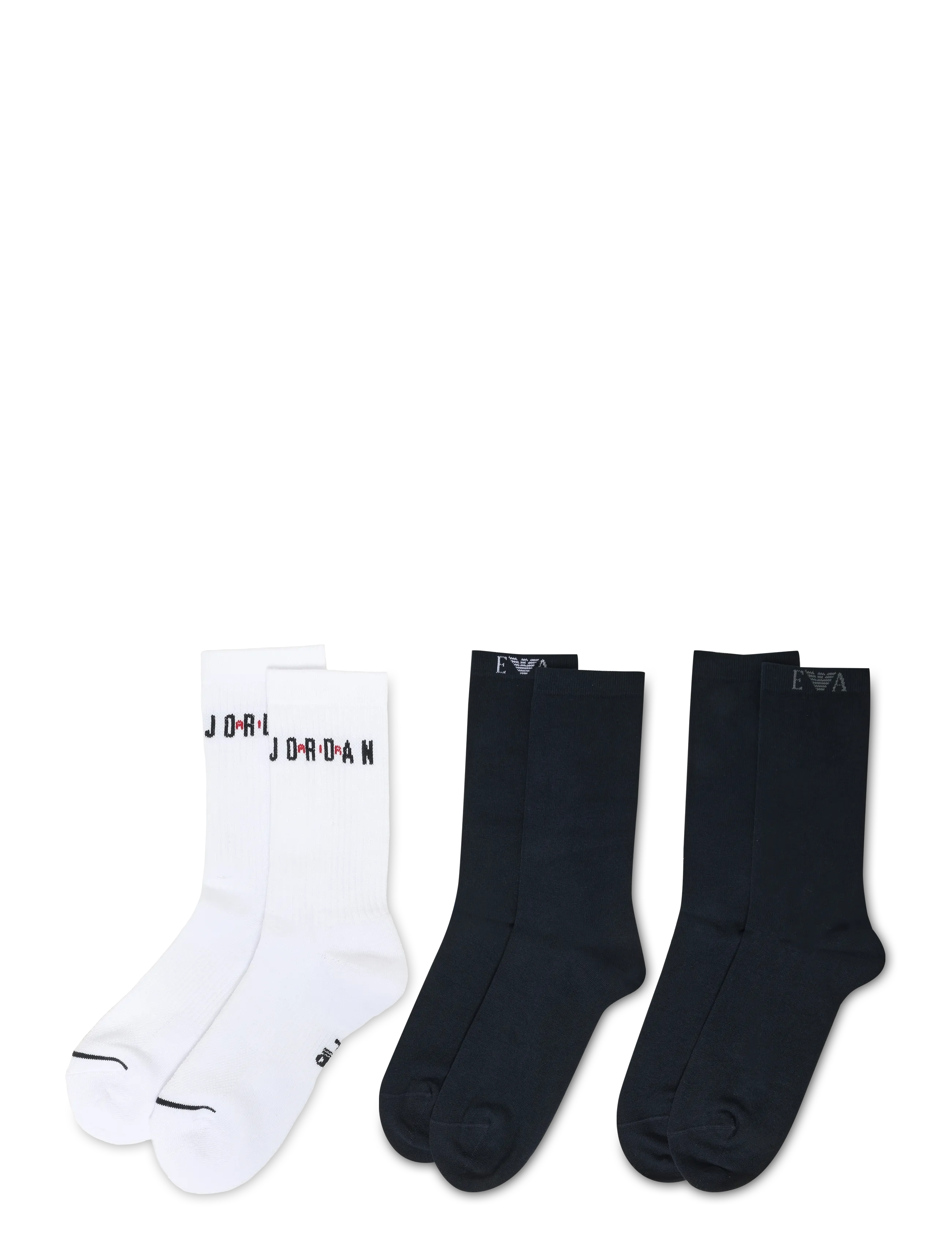 Nike - U J ED POLY CREW JOR 6PR - 144 - strümpfe - white/gym red/black - 1