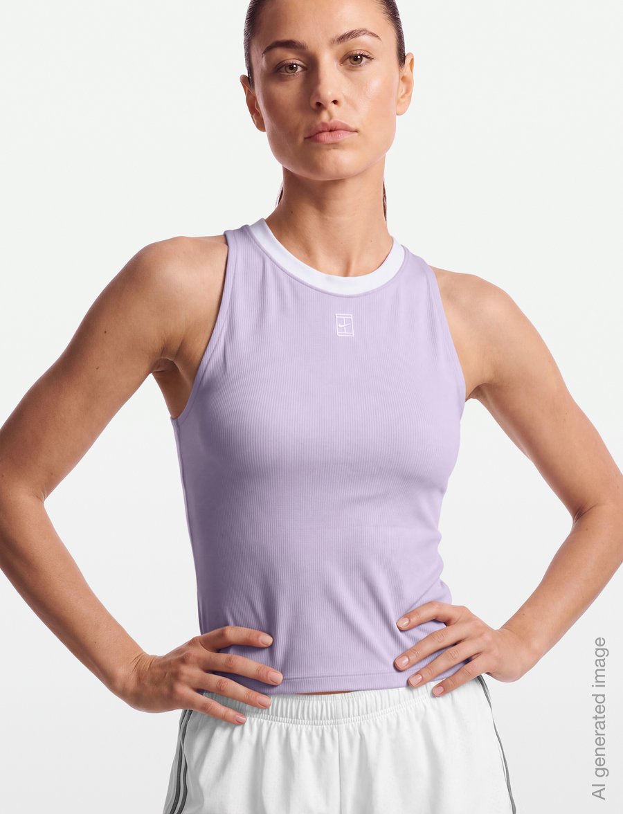 Nike - Nike Court Dri-Fit Advantage Tank - toppar & t-shirts - bleached lilac/white - 3