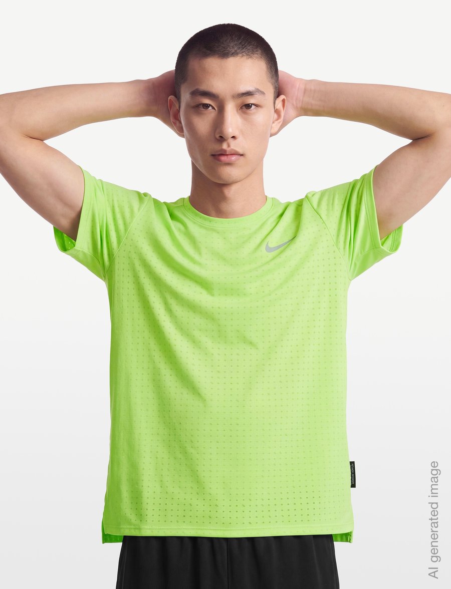 Nike - Nike Miler Breathe Top - t-shirts - volt ice/reflective silv - 3