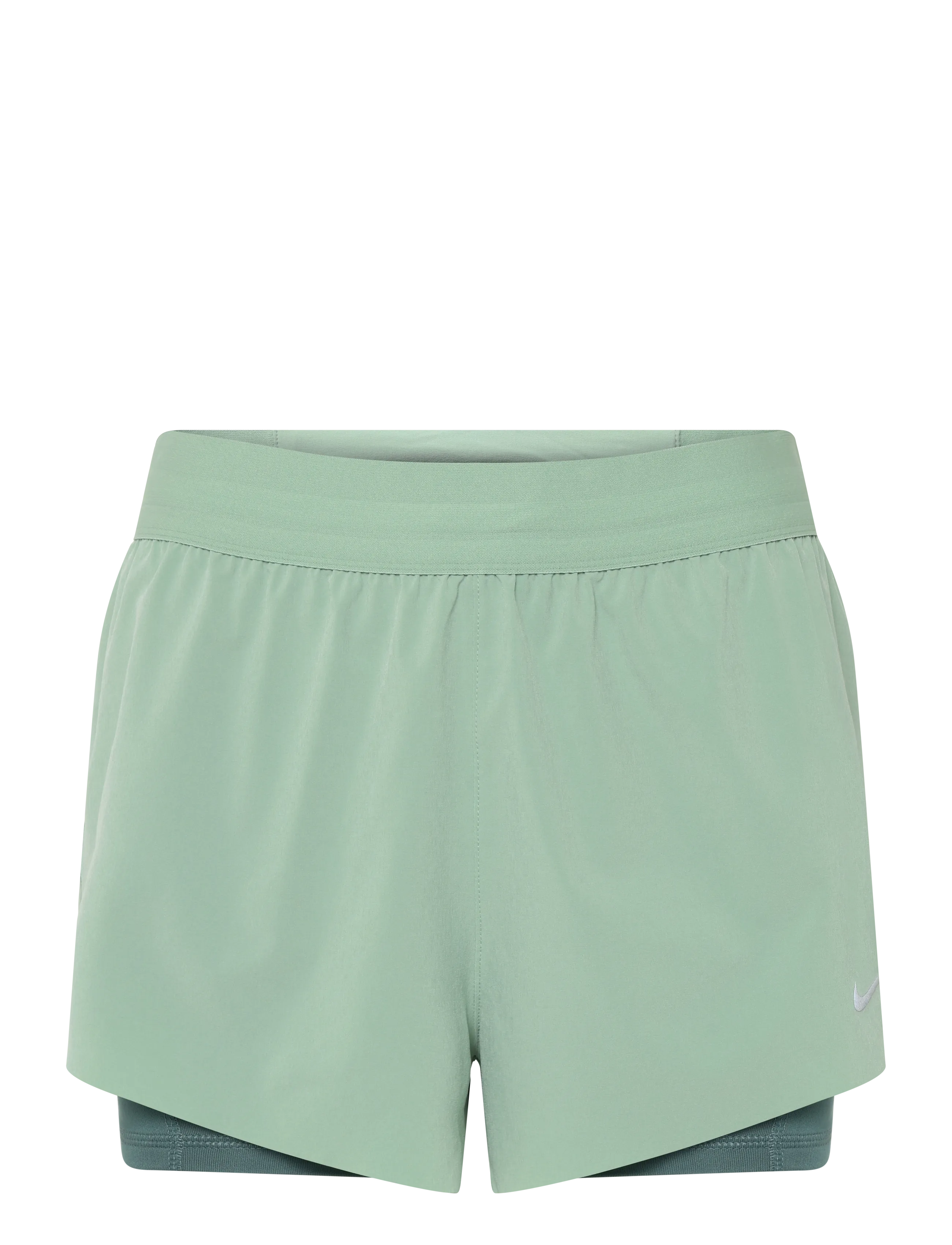 Nike W NK SWIFT DF MR 2N1 SHRT - Kläder - STEAM/MINERAL SLATE/REFLECTIVE / green