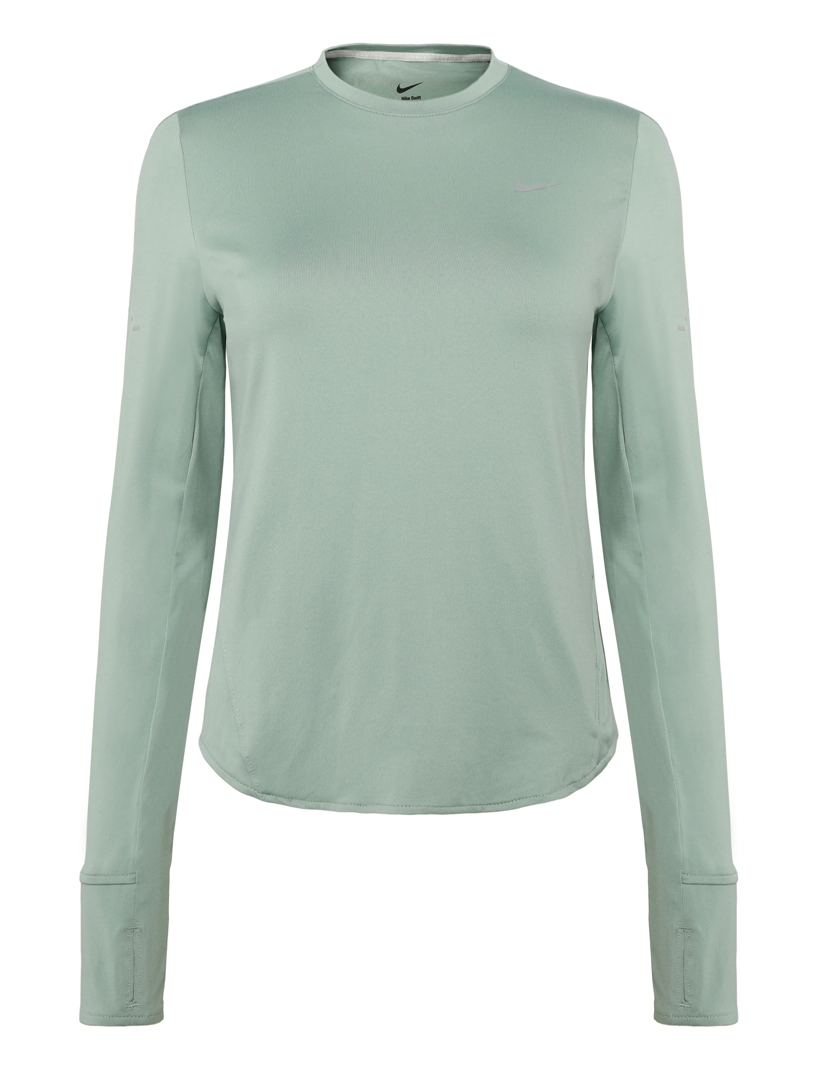 Nike W NK SWIFT DF UV LS CRW - Överdelar - STEAM/REFLECTIVE SILV / green
