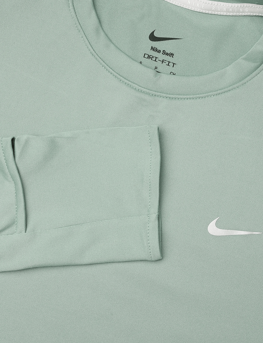 Nike - W NK SWIFT DF UV LS CRW - longsleeved tops - steam/reflective silv - 2