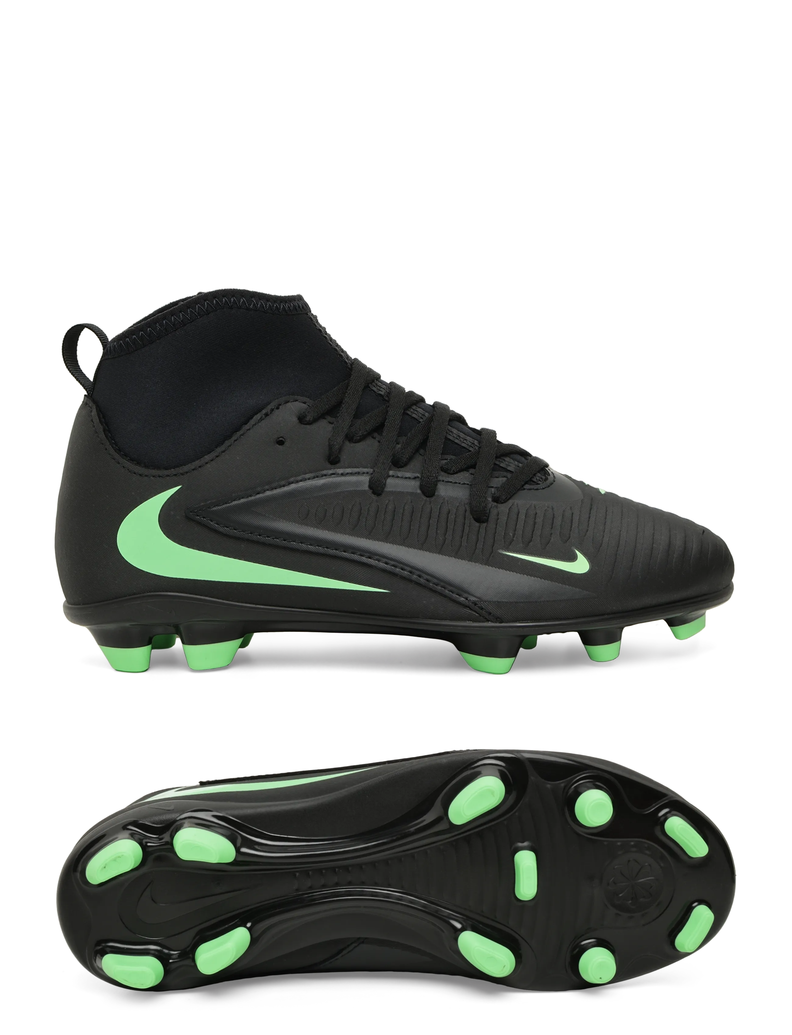 Nike Jr Phantom 6 High Club Fg/Mg, Kinder, Junior Fußballschuhe, Schwarz, Gr.38