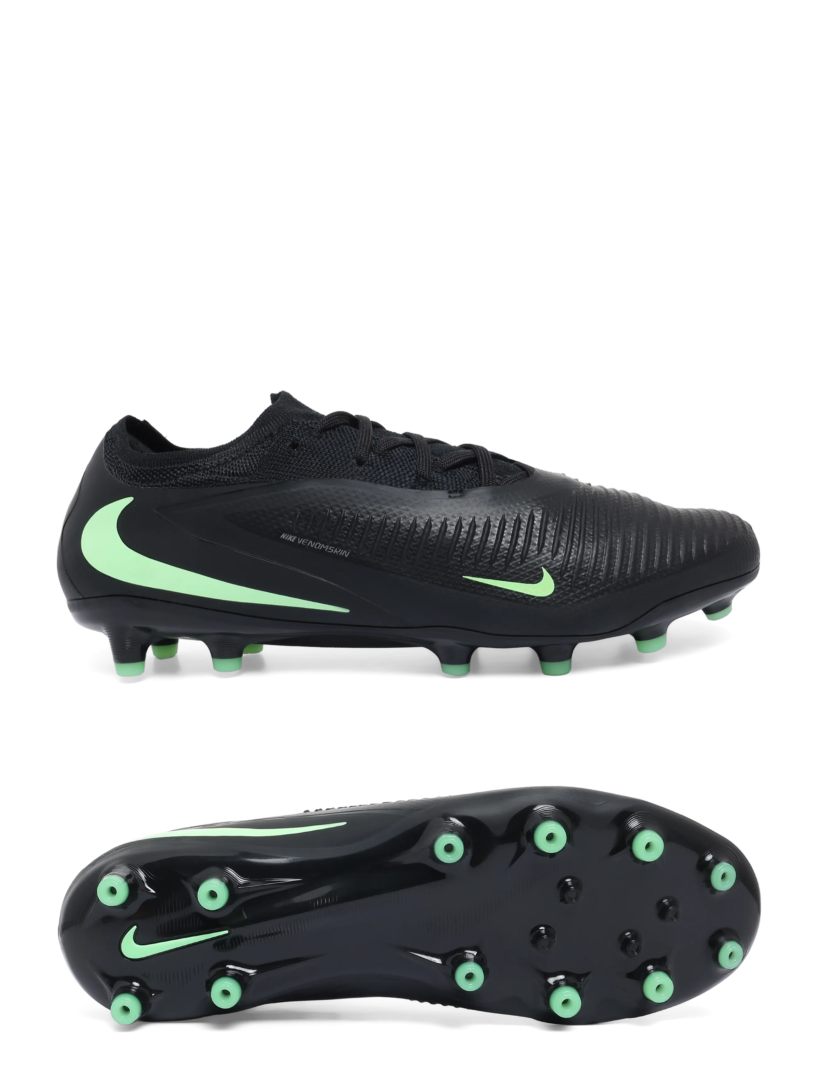 Nike PHANTOM 6 LOW PRO AG-PRO - Football boots - BLACK/ILLUSION GREEN-BLACK / black