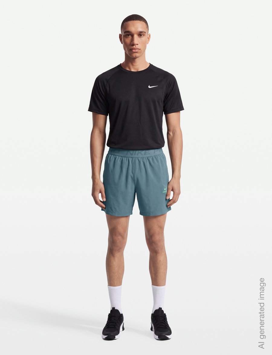 Nike - Nike Pro Training Dri-Fit 6IN Short - trainingsshorts - mineral slate/green strike - 0