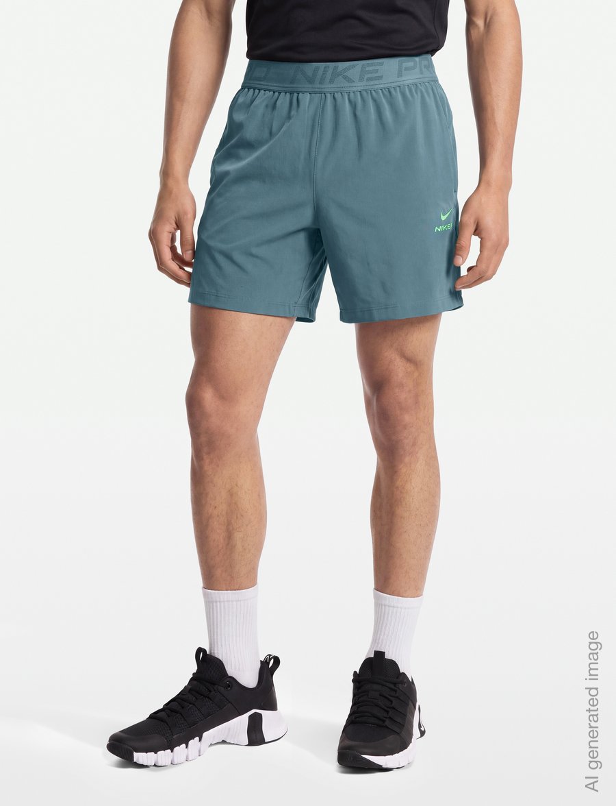 Nike - Nike Pro Training Dri-Fit 6IN Short - trainingsshorts - mineral slate/green strike - 3