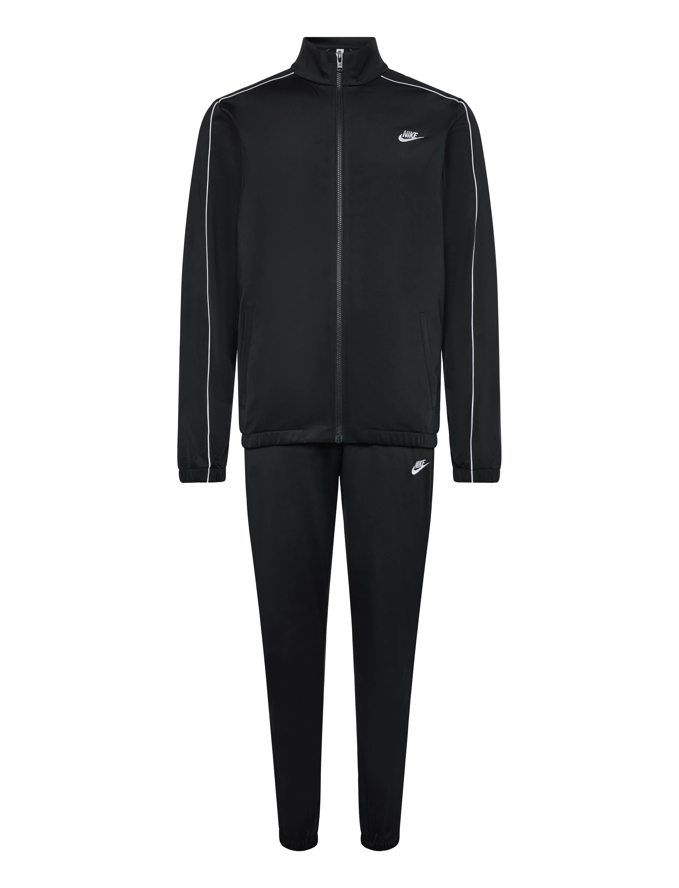 Nike M NK CLUB PK TRK SUIT - Kleidung - BLACK/BLACK/WHITE/WHITE / black