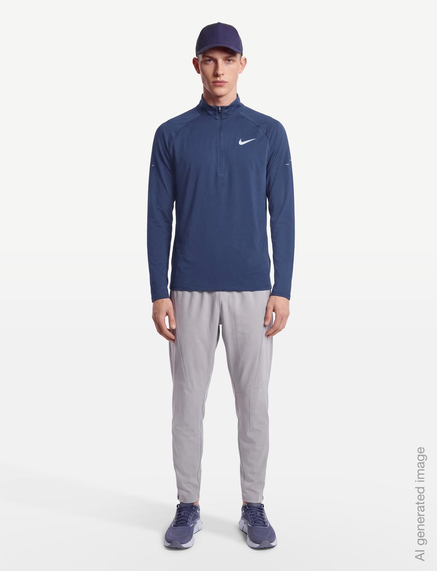 Nike - Nike Dri Fit Stride Half Zip Midlayer - fleece & midlayer - midnight navy/reflective silv - 0