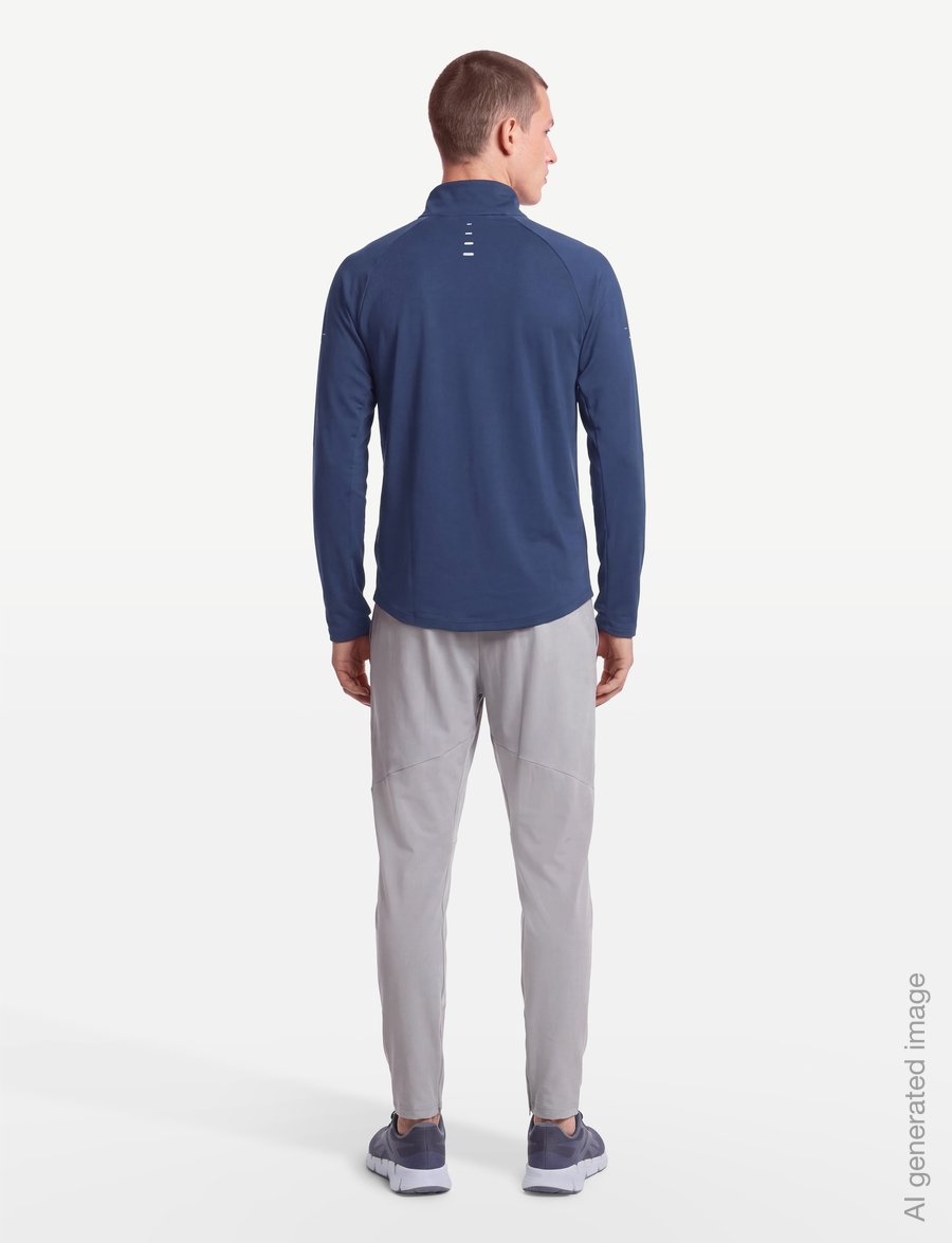 Nike - Nike Dri Fit Stride Half Zip Midlayer - fleece & midlayer - midnight navy/reflective silv - 4