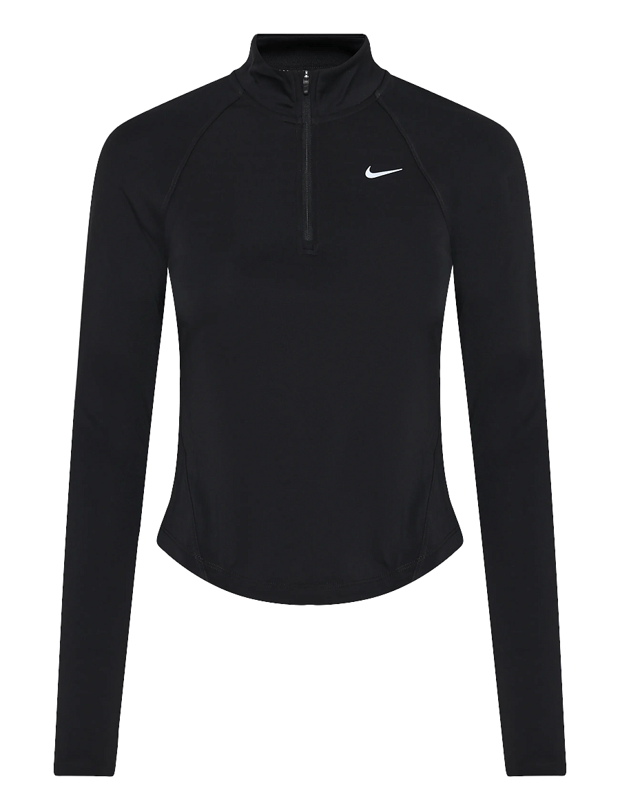 Nike - W NK TEMPO SWSH HBR DF HZ TOP - longsleeved tops - black/white - 0