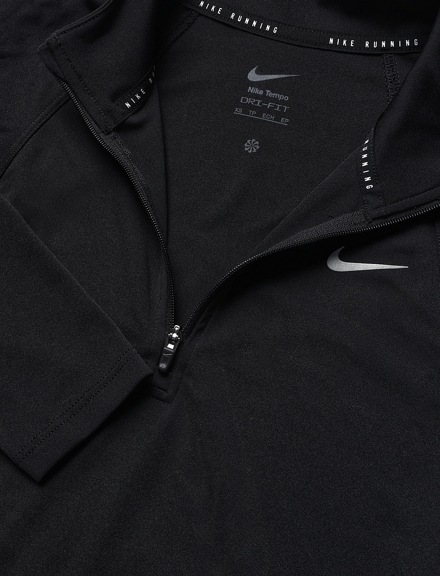 Nike - W NK TEMPO SWSH HBR DF HZ TOP - longsleeved tops - black/white - 2