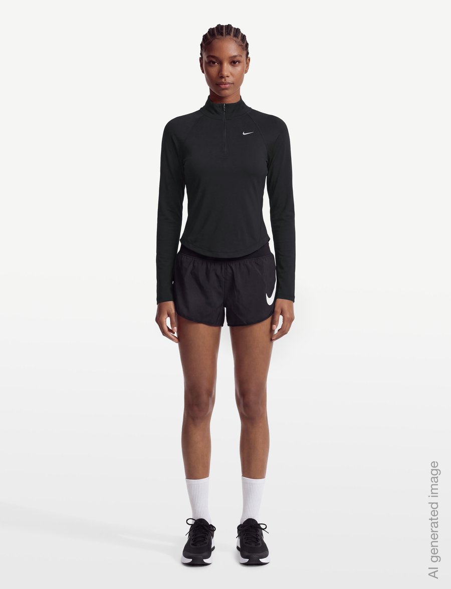 Nike - W NK TEMPO DF HZ TP - longsleeved tops - black/reflective silv - 0