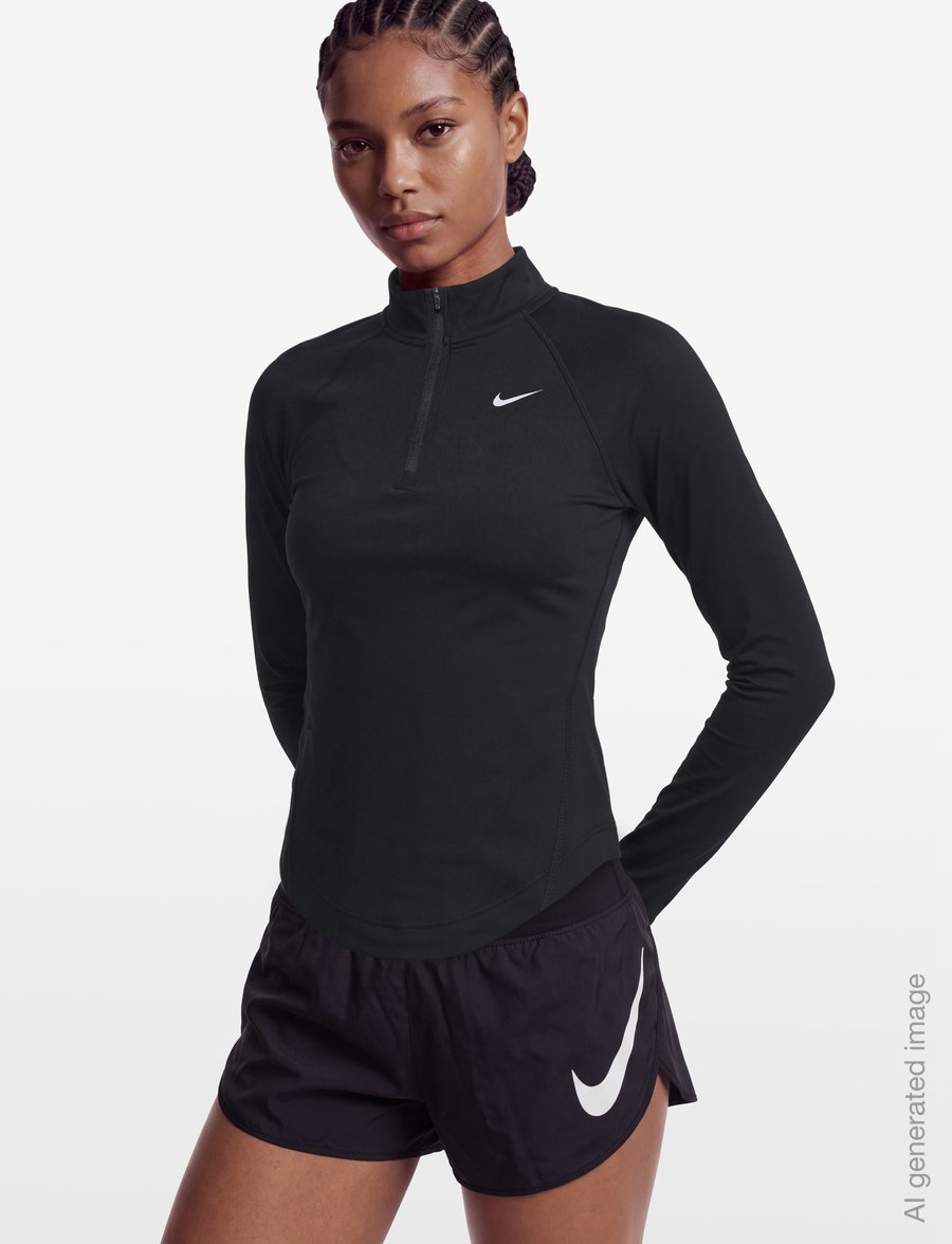 Nike - W NK TEMPO DF HZ TP - longsleeved tops - black/reflective silv - 3