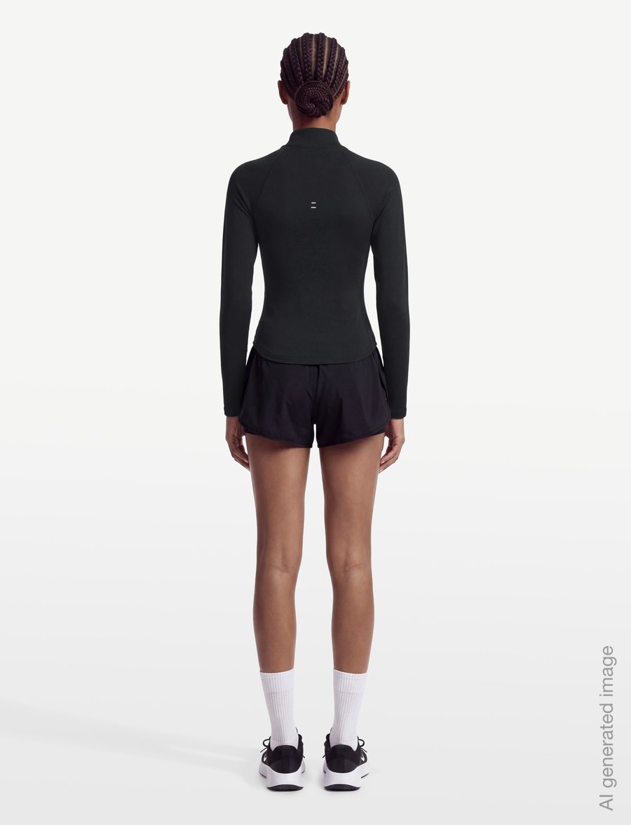 Nike - W NK TEMPO DF HZ TP - longsleeved tops - black/reflective silv - 4