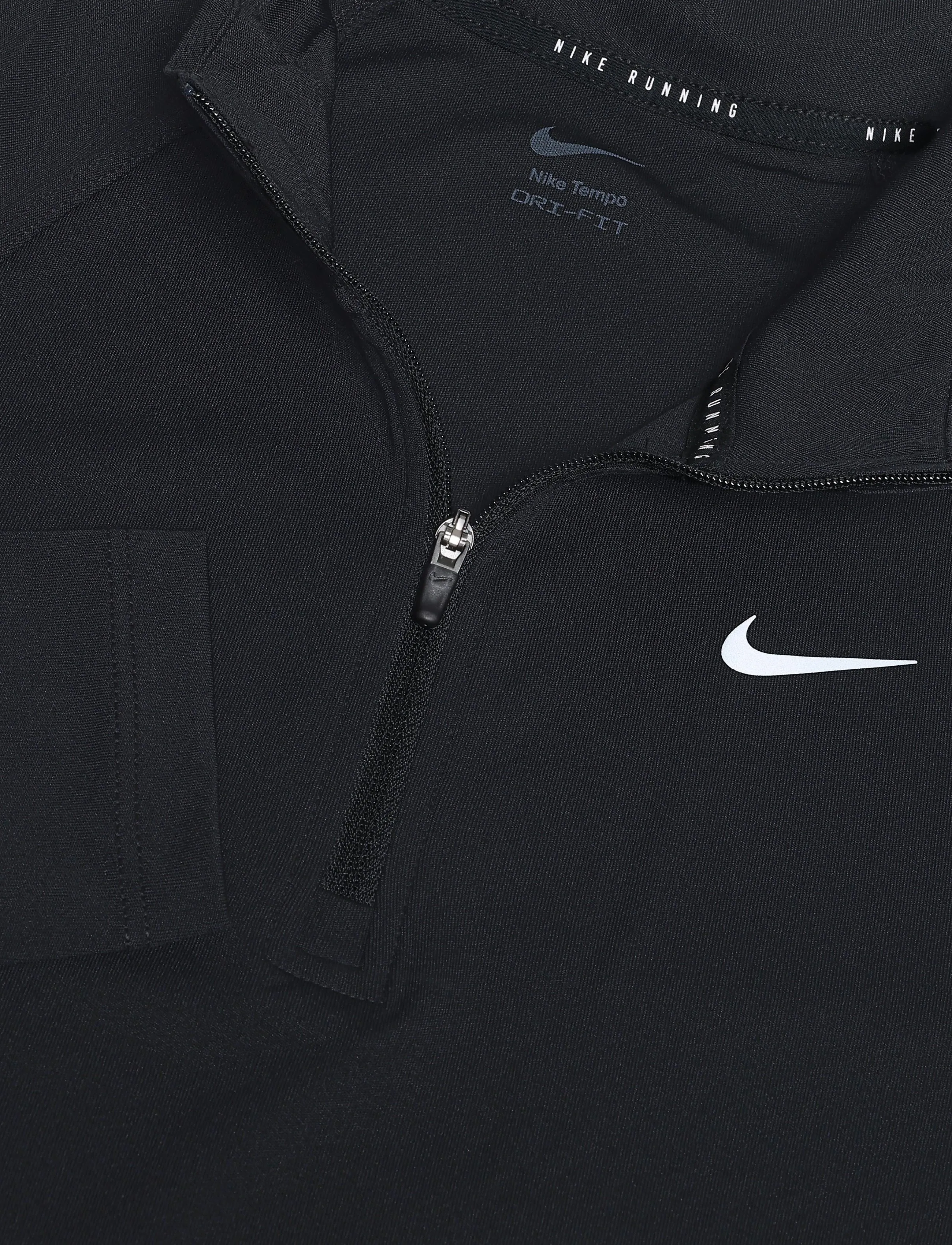 Nike - W NK TEMPO DF HZ TP - långärmade tröjor - black/reflective silv - 2