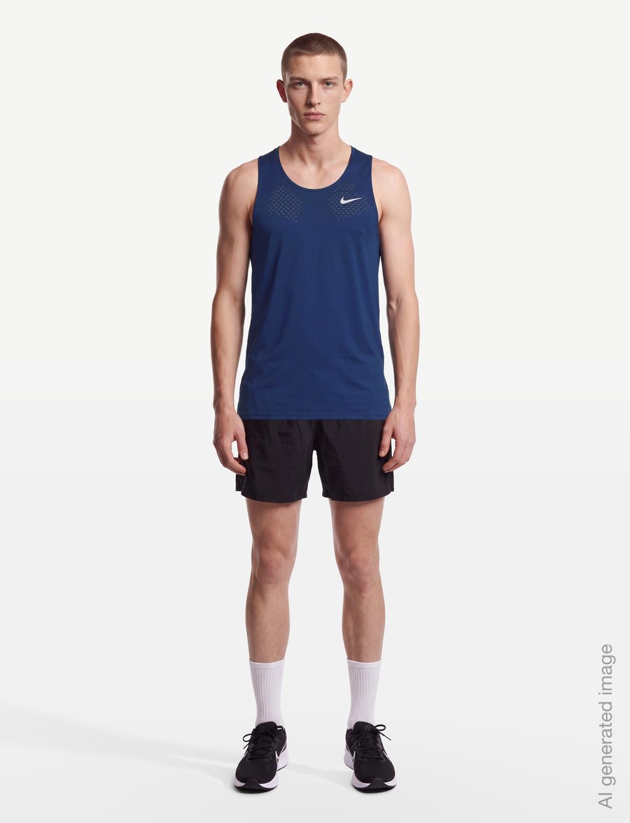 Nike - M NK DFADV STRIDE TANK - tank tops - midnight navy/reflective silv - 0