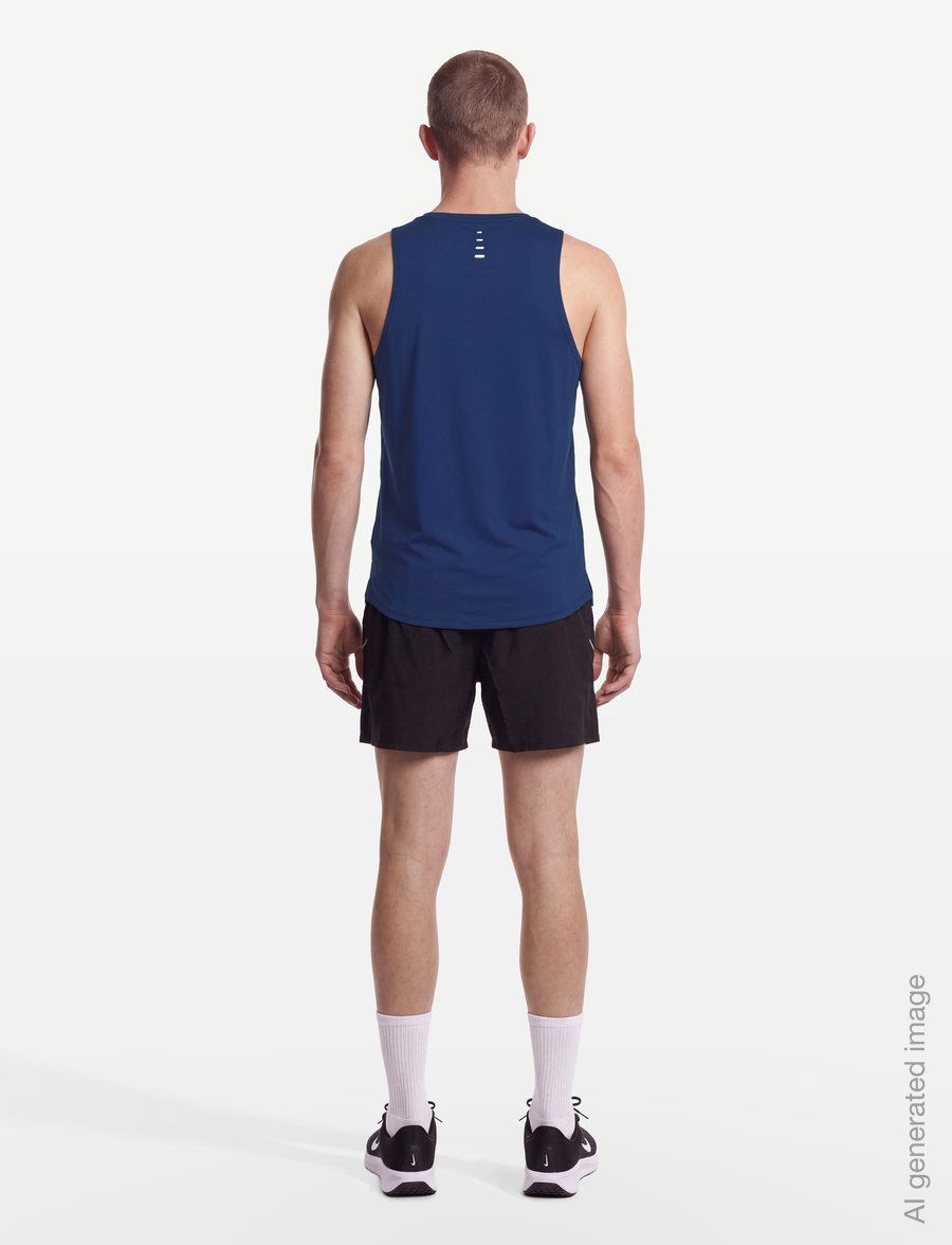 Nike - M NK DFADV STRIDE TANK - tank tops - midnight navy/reflective silv - 4
