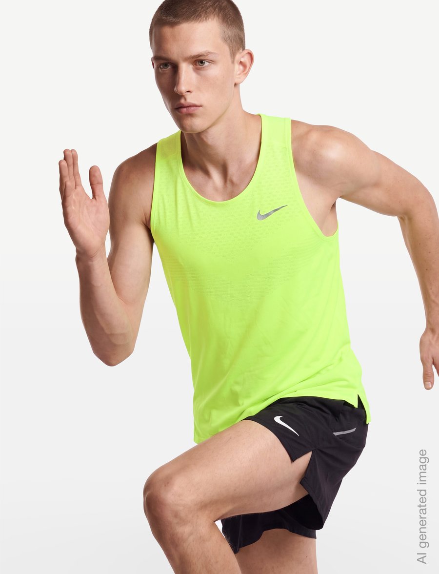 Nike - M NK DFADV STRIDE TANK - debardeurs - volt ice/reflective silv - 3