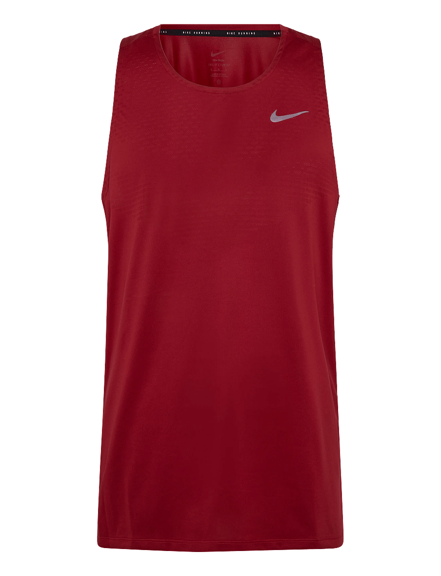 Nike - M NK DFADV STRIDE TANK - tank tops - tough red/reflective silv - 0