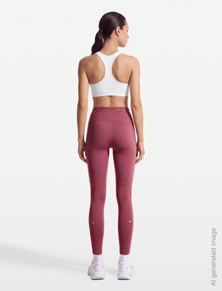 Nike - W NK DF TEMPO HR 7/8 TGHT - 7/8 länge - pink smoke/reflective silv - 4