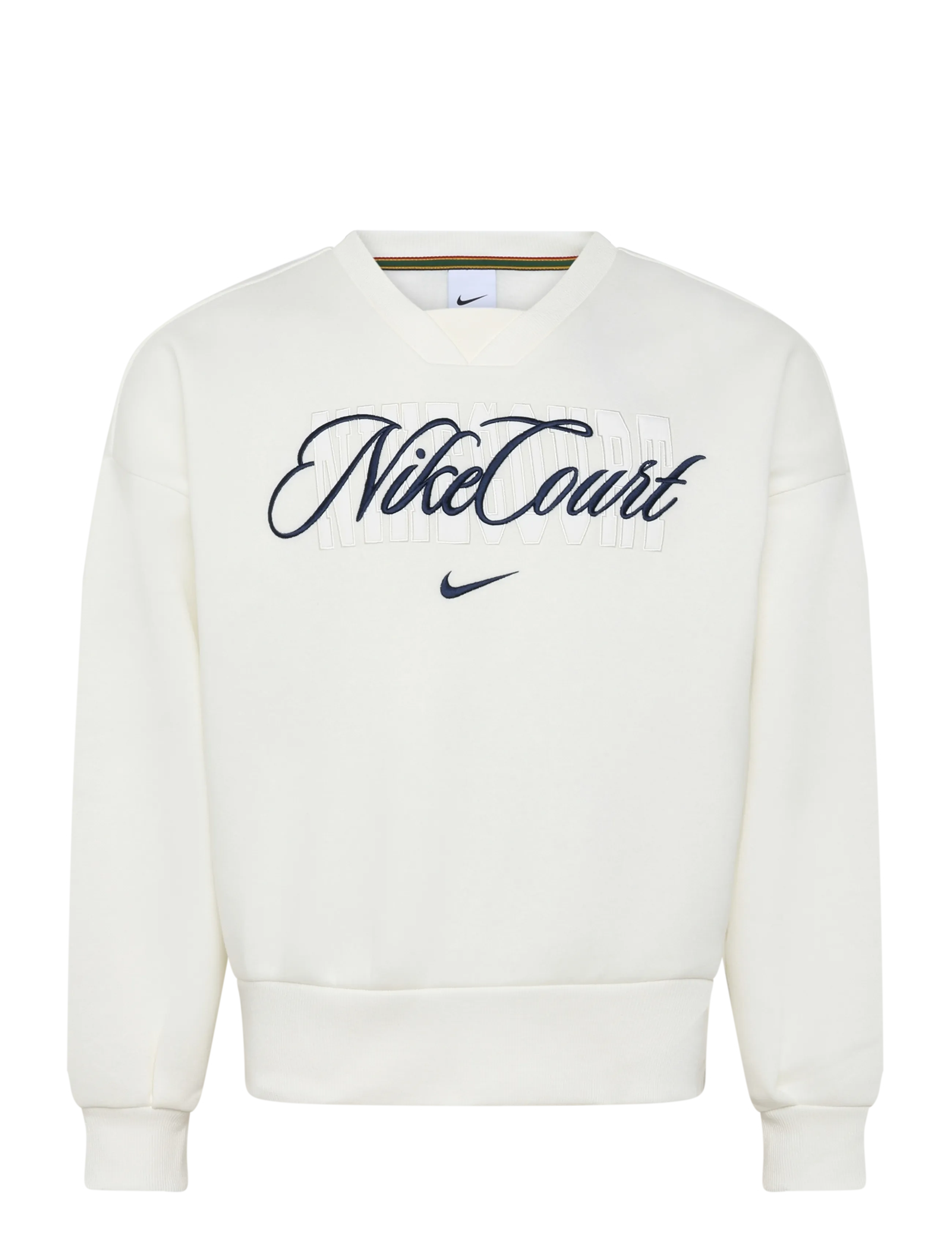 Nike W NKCT CRT CLTN FLC CREW - Sweatshirts - SAIL/MIDNIGHT NAVY / cream