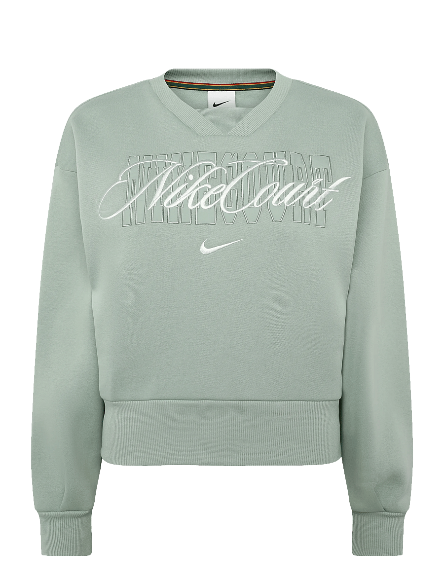 Nike - W NKCT CRT CLTN FLC CREW - dressipluusid ja pusad - steam/barely green - 0
