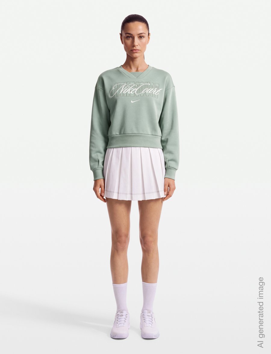 Nike - W NKCT CRT CLTN FLC CREW - dressipluusid ja pusad - steam/barely green - 0