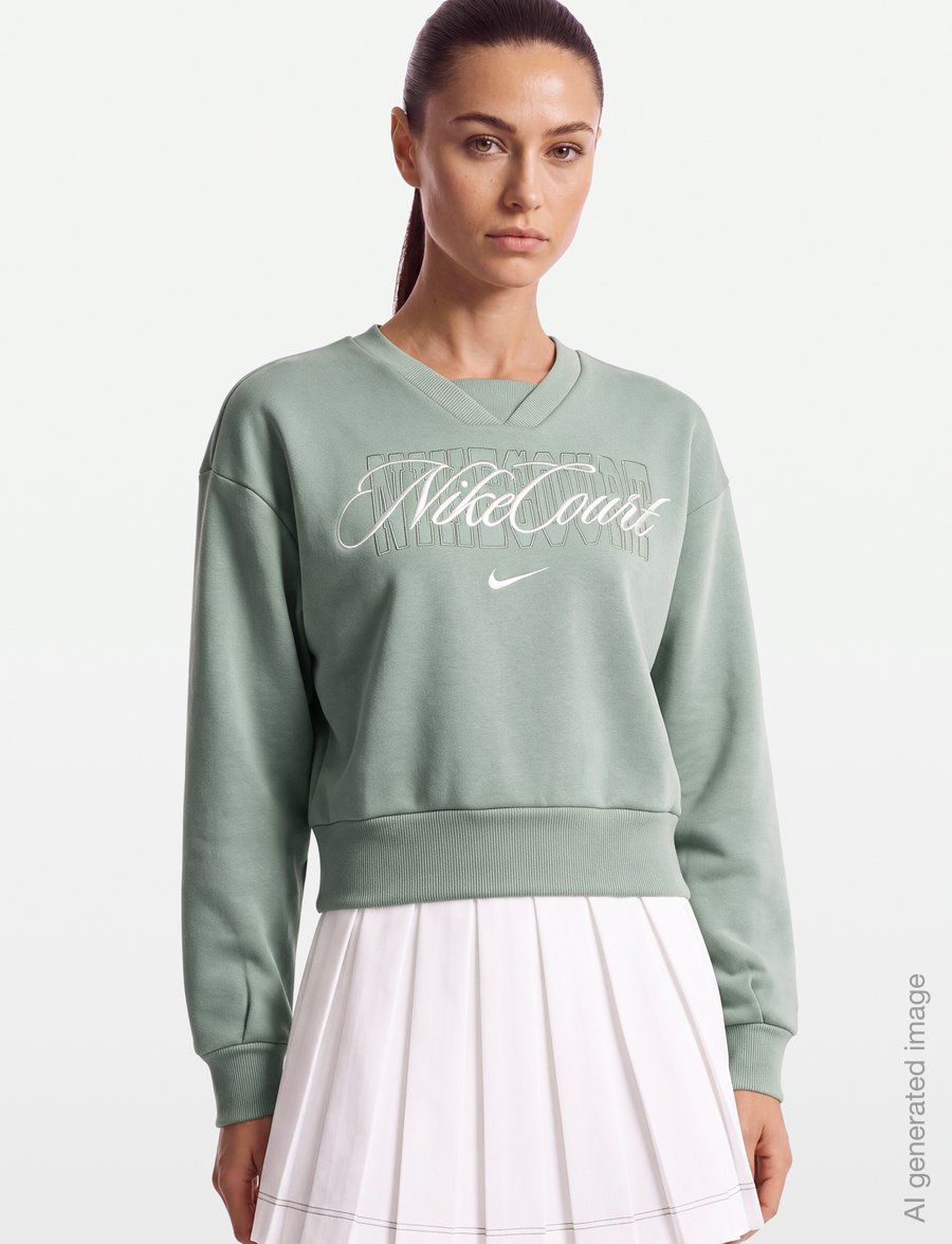 Nike - W NKCT CRT CLTN FLC CREW - dressipluusid ja pusad - steam/barely green - 3