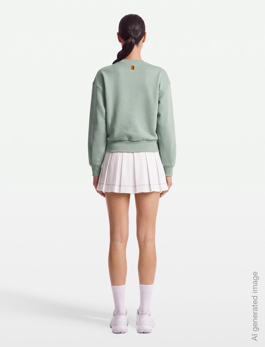 Nike - W NKCT CRT CLTN FLC CREW - dressipluusid ja pusad - steam/barely green - 4