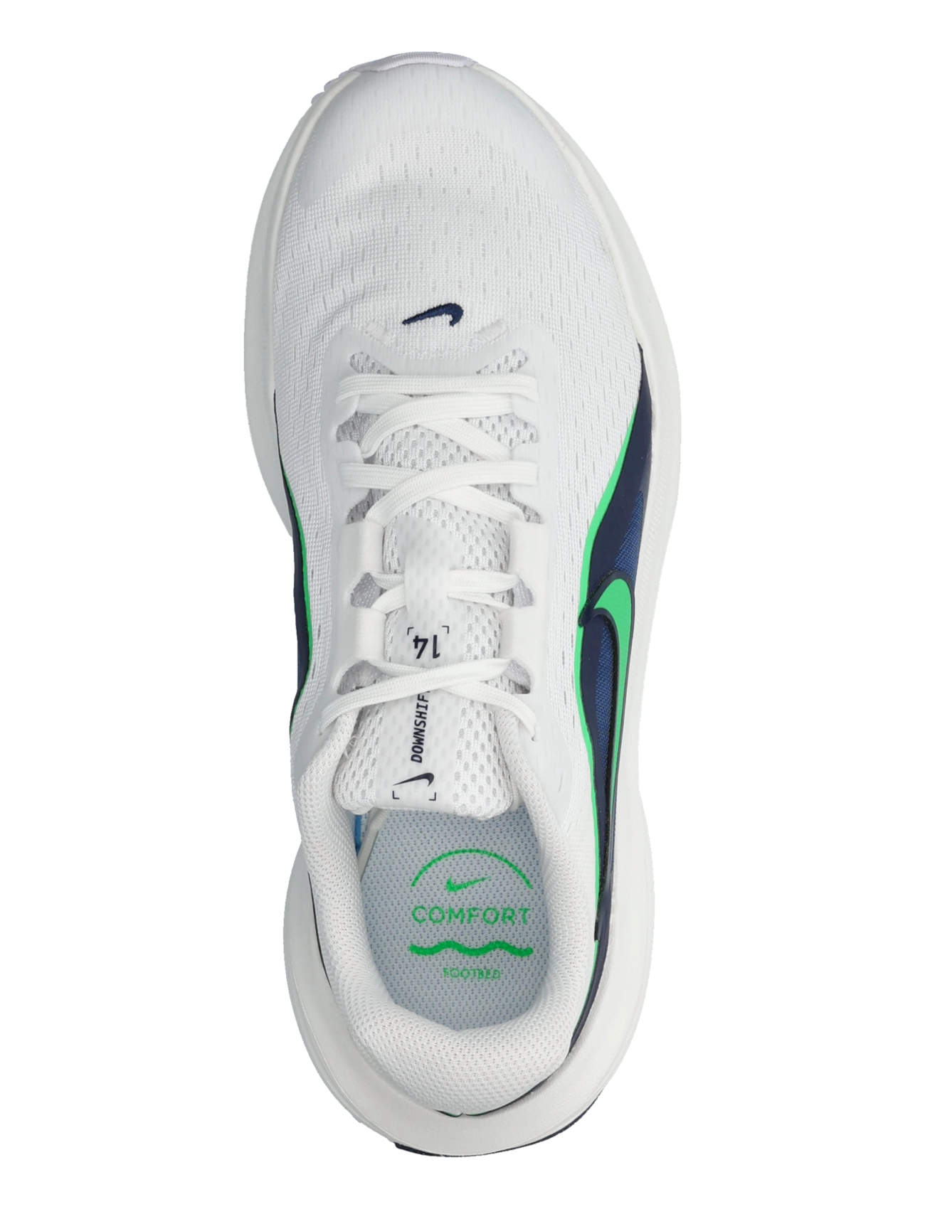 Nike - NIKE DOWNSHIFTER 14 - jooksujalatsid - white/green spark-midnight nav - 3