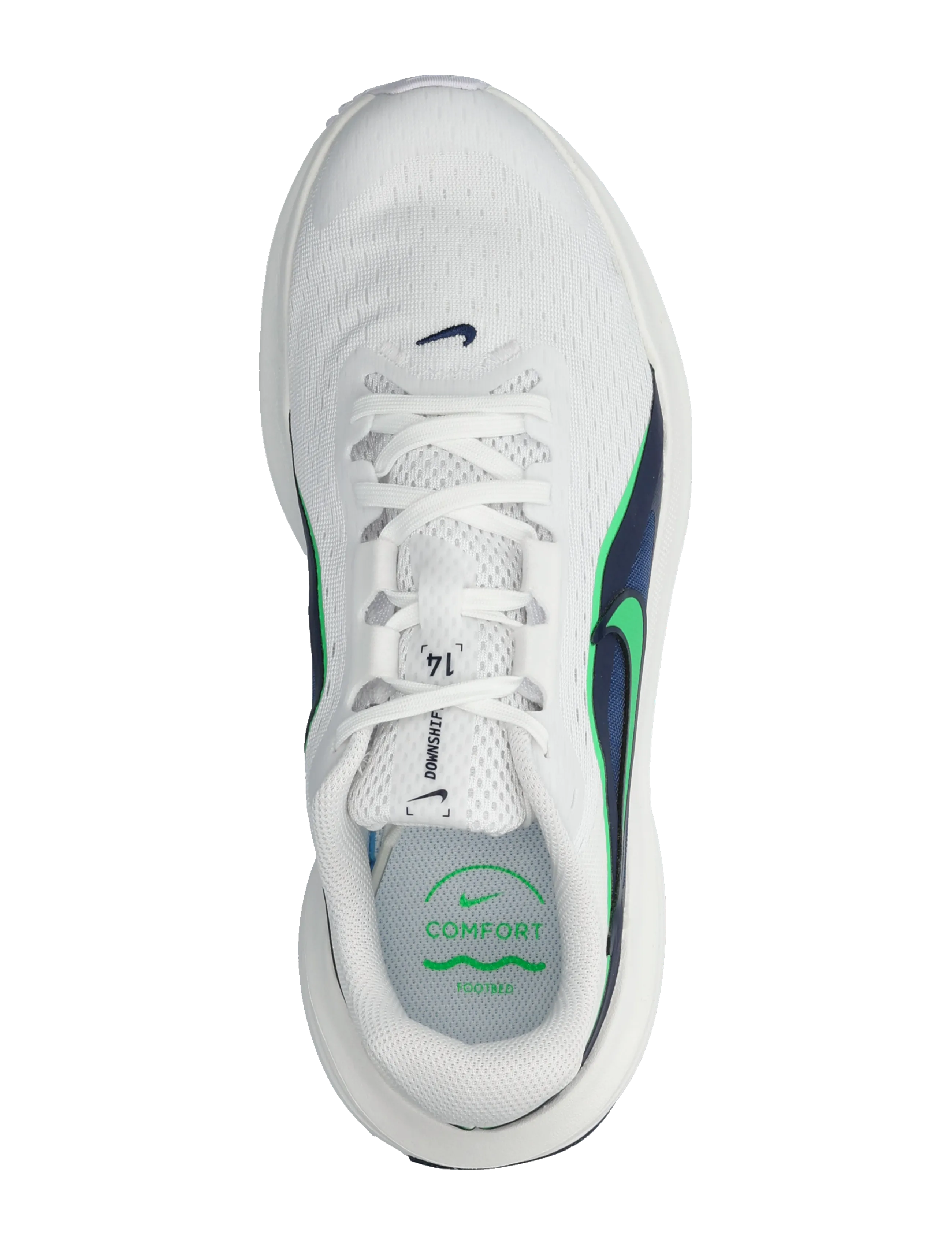 Nike - NIKE DOWNSHIFTER 14 - laufschuhe - white/green spark-midnight nav - 3