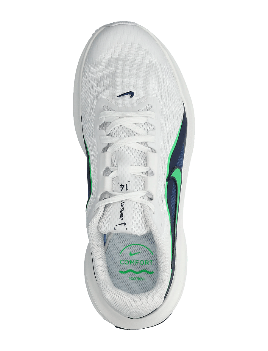 Nike - NIKE DOWNSHIFTER 14 - laufschuhe - white/green spark-midnight nav - 3