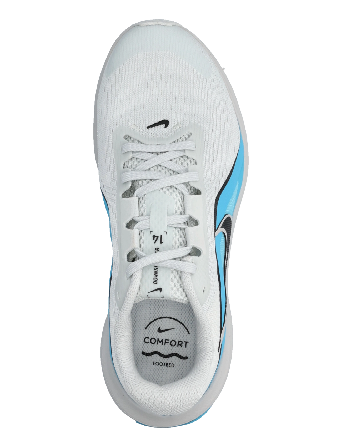 Nike - NIKE DOWNSHIFTER 14 - running shoes - off white/black-lt current blu - 3