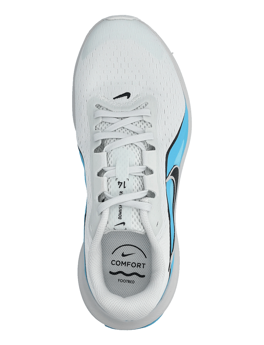 Nike - NIKE DOWNSHIFTER 14 - running shoes - off white/black-lt current blu - 3
