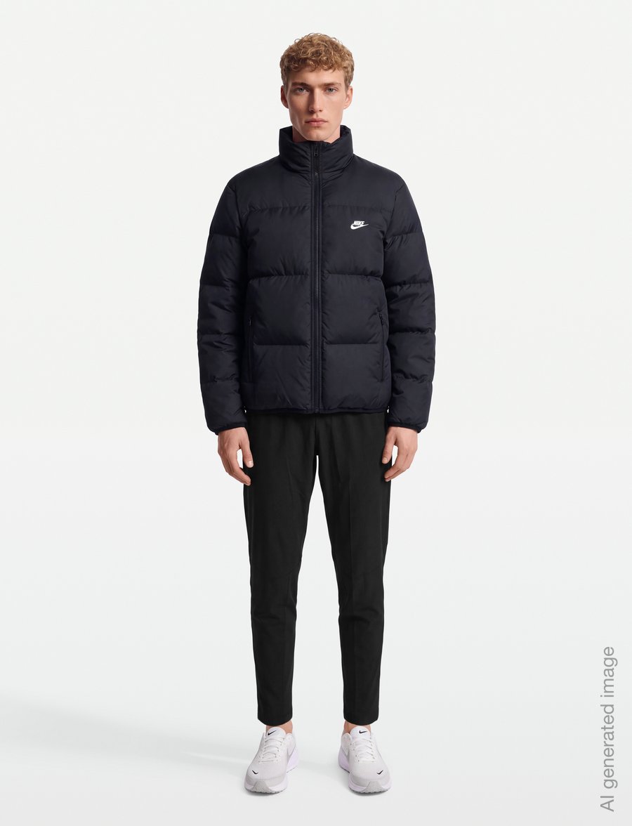 Nike - M NK TF CLUB PUFFER JACKET 650 - dúnjakkar - black/white - 0