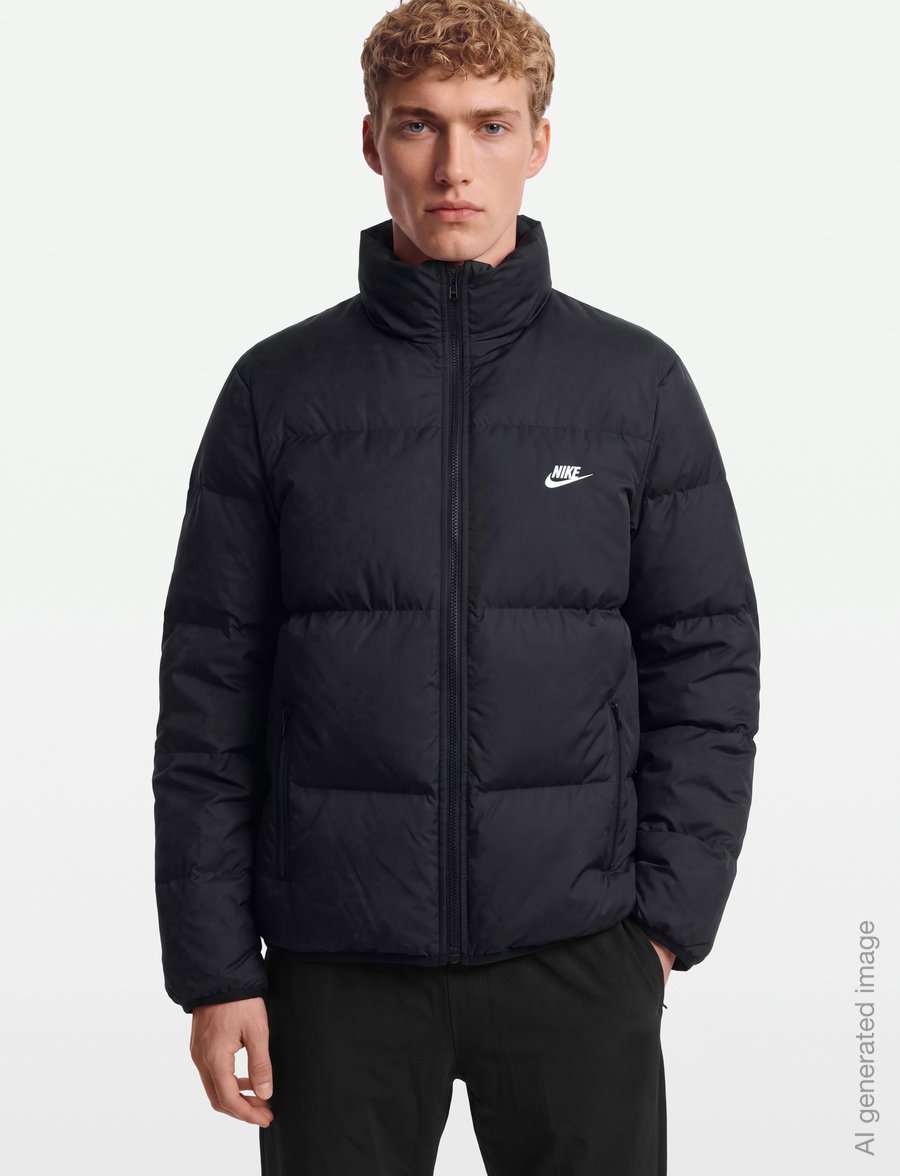 Nike - M NK TF CLUB PUFFER JACKET 650 - dúnjakkar - black/white - 3