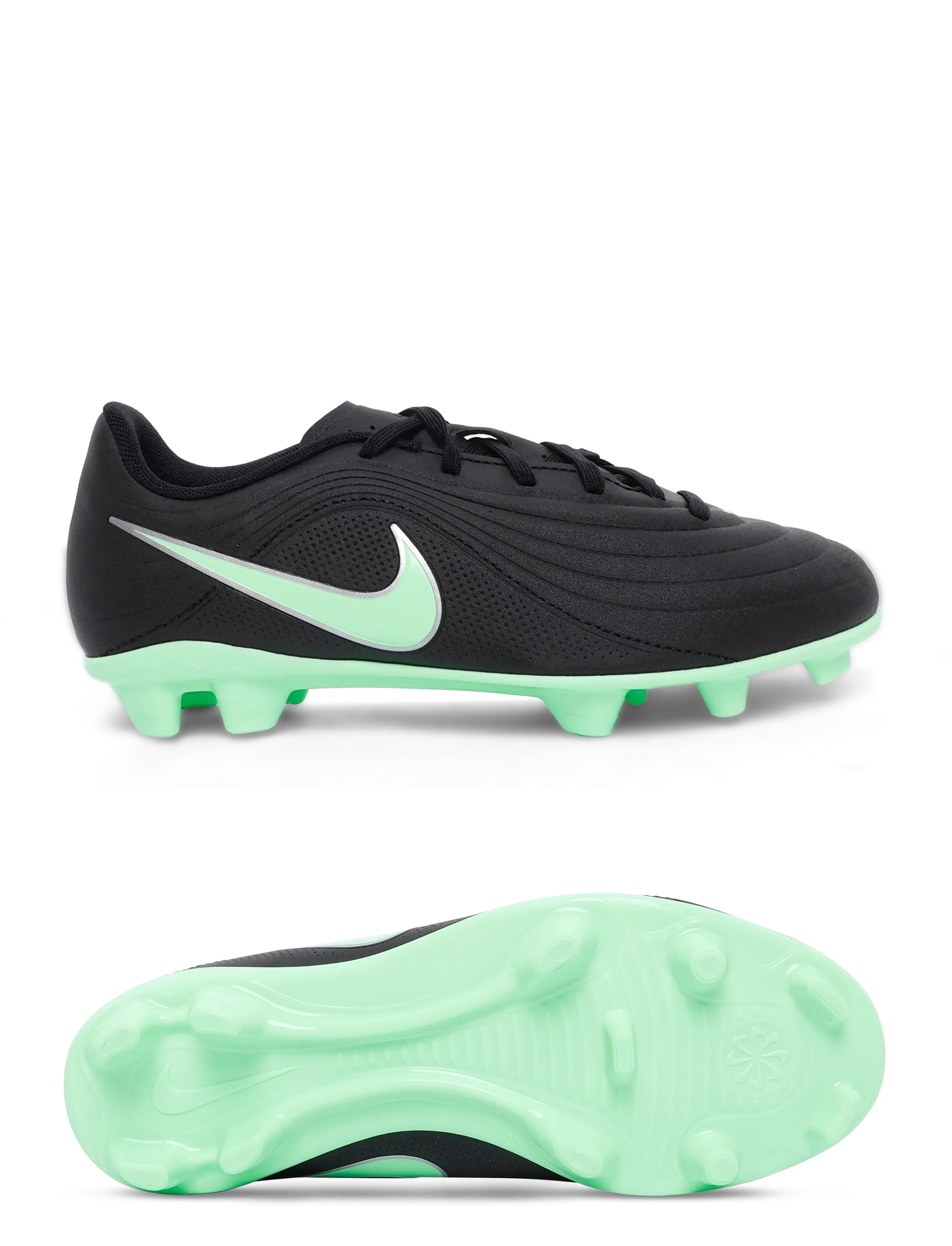Nike JR TIEMPO MAESTRO CLUB FG/MG - Sportschuhe - BLACK/ILLUSION GREEN-BLACK / black
