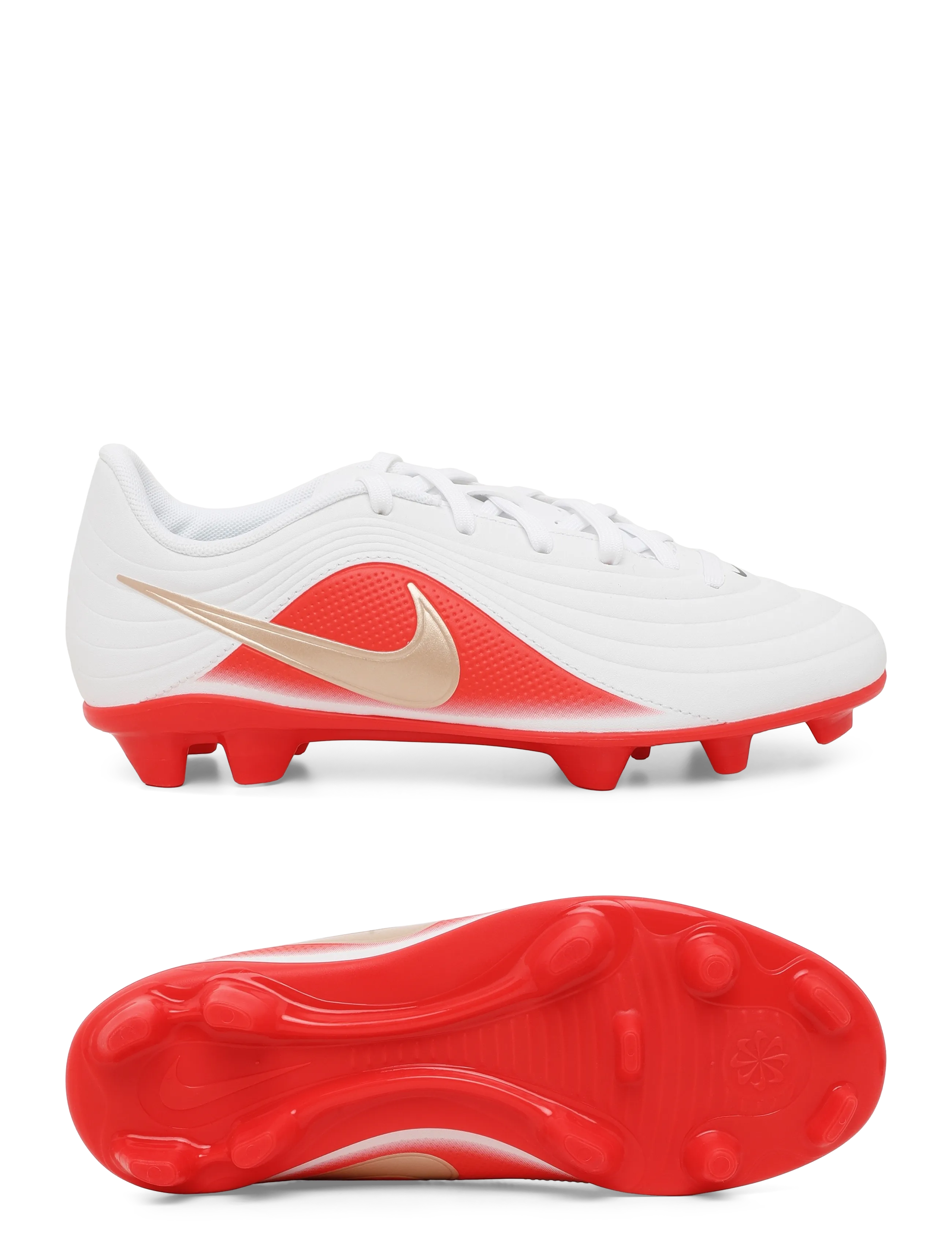 Nike JR TIEMPO MAESTRO CLUB FG/MG - Fußballschuhe - WHITE/BLUR-BRIGHT CRIMSON / white