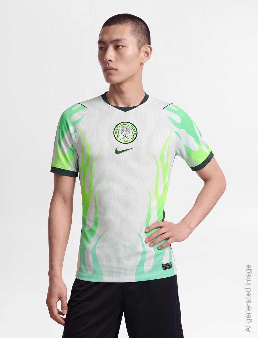Nike - Nigeria national stadium away jersey - jalgpallisärgid - white/green glow/black - 3