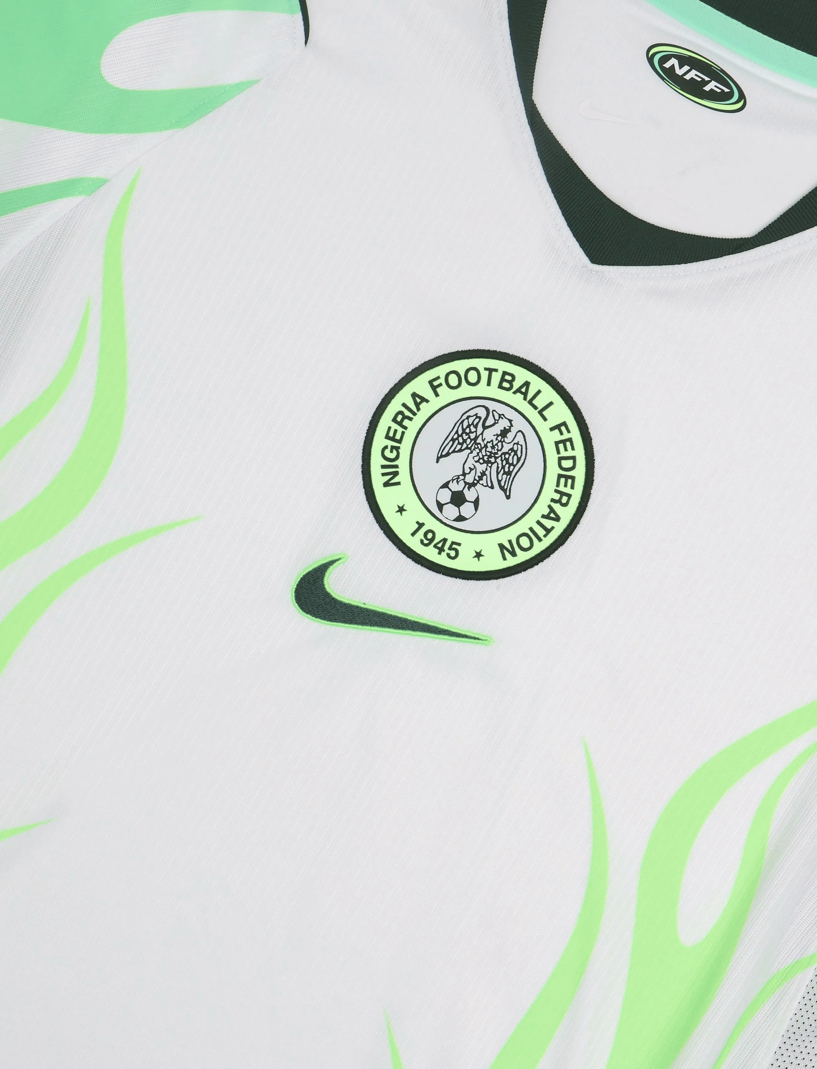 Nike - Nigeria national stadium away jersey - fotbollströjor - white/green glow/black - 2