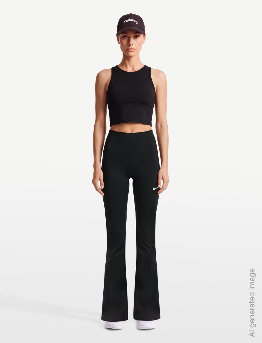 Nike - Nike Dri-FIT One High-Waisted Flared Leggins - trainingstights - black/white - 0