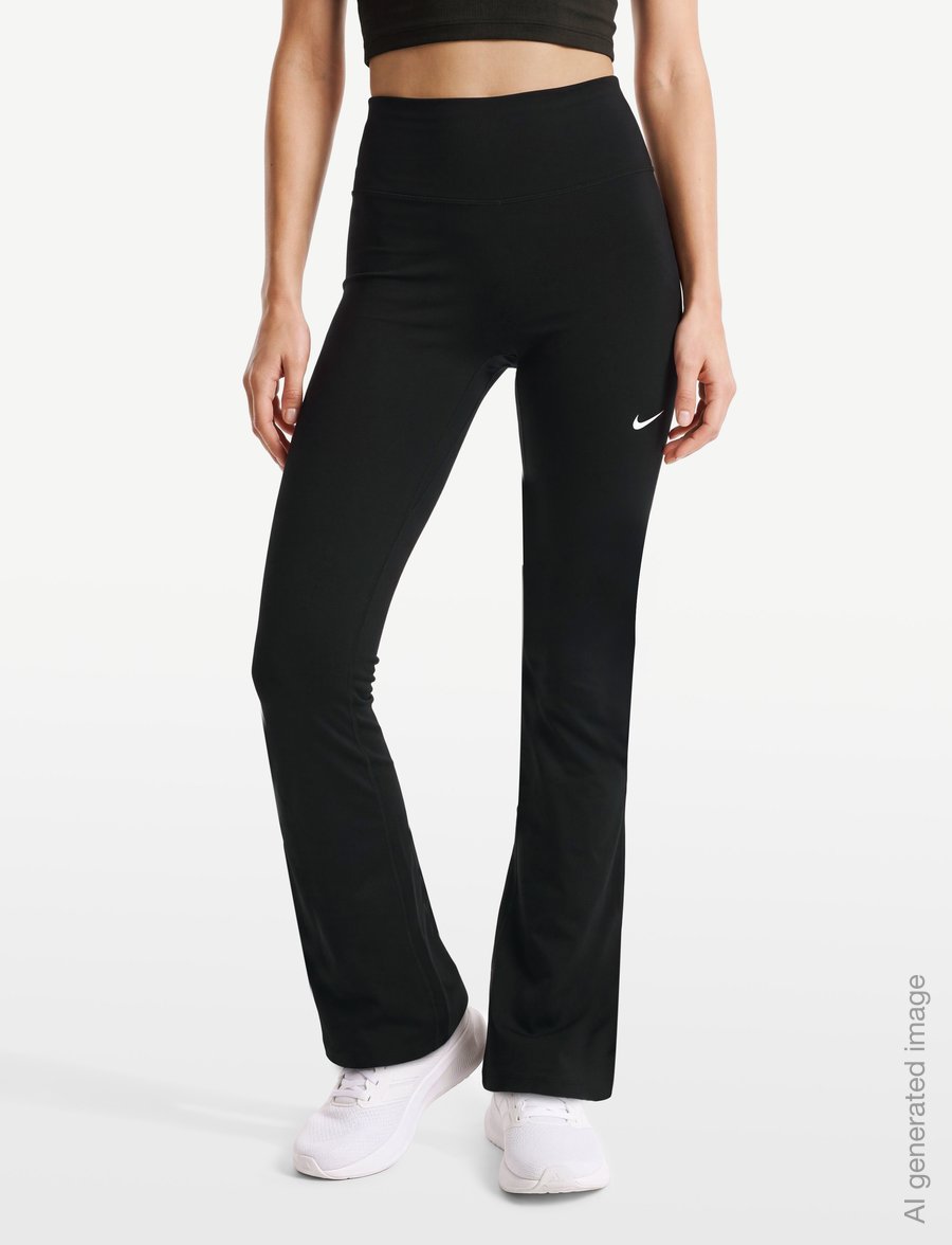 Nike - Nike Dri-FIT One High-Waisted Flared Leggins - trainingstights - black/white - 3
