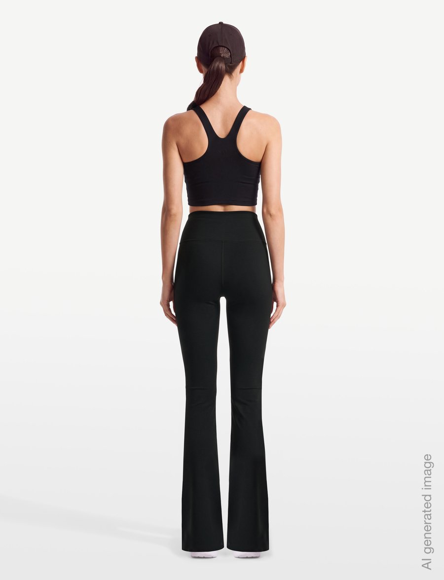 Nike - Nike Dri-FIT One High-Waisted Flared Leggins - trainingstights - black/white - 4