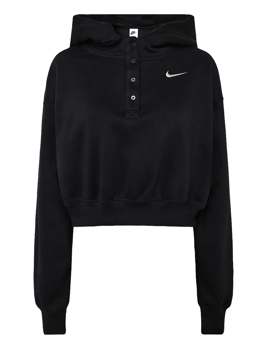 Nike - W NSW PHNX FLC OS CRP HNLY HDY - nabapluusid - black/sail - 0