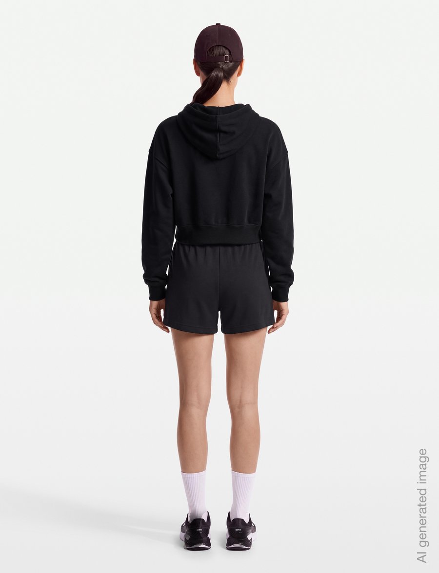 Nike - W NSW PHNX FLC OS CRP HNLY HDY - crop-tops - black/sail - 4
