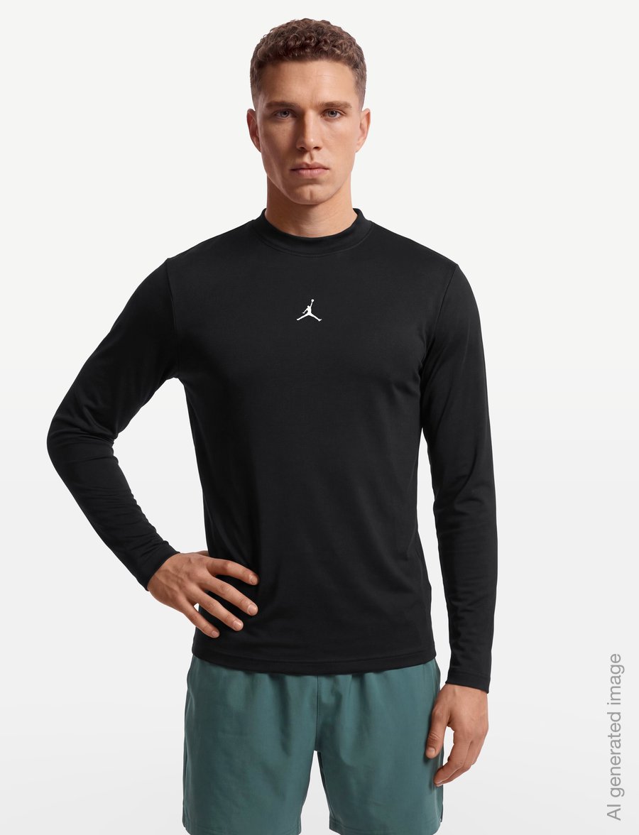 Nike - Jordan Dri-Fit Long-sleeved Top - base layer tops - black - 3