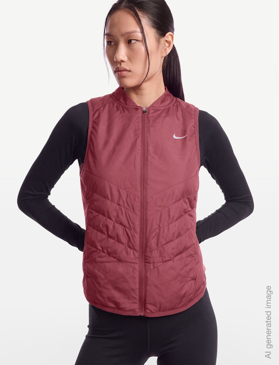 Nike - W NK TEMPO RPL WRM VEST - outerwear - pink smoke/reflective silv - 3